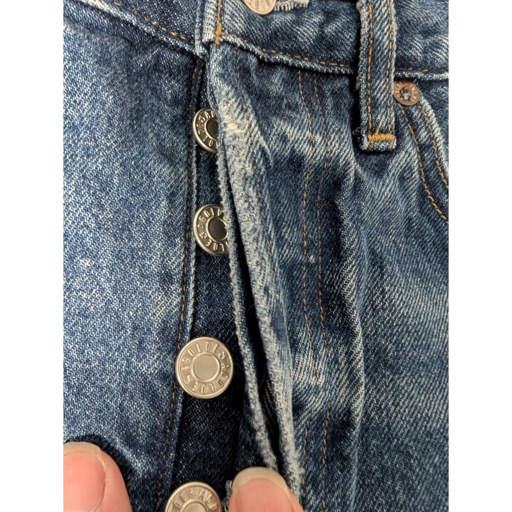 Agolde Parker Denim Shorts Vintage Blue Cut Off High Rise Distressed Size 26 - Picture 2 of 13